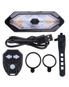 Turn signal and warning light, rechargable with remote control for scooter or bike 