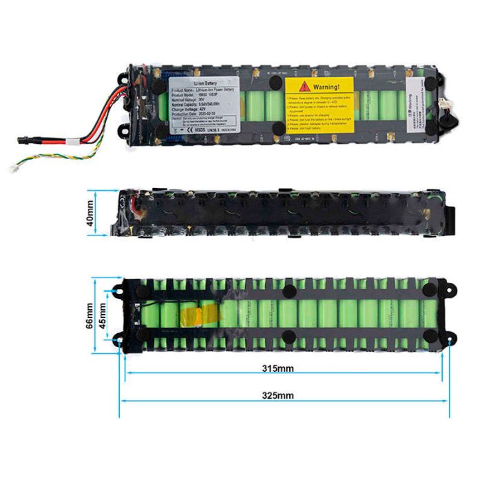 Batería 36V 10Ah Para Xiaomi M365 Y Patinetes Eléctricos - 10S3P, 10000mAh, Azul